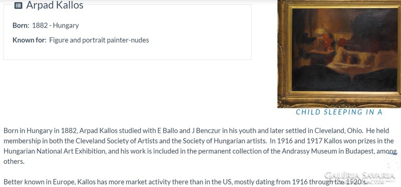 Kallós Árpád (1882-): Csendélet órával, 1914 - nagy méretű olaj-vászon festmény, pályázati címkével