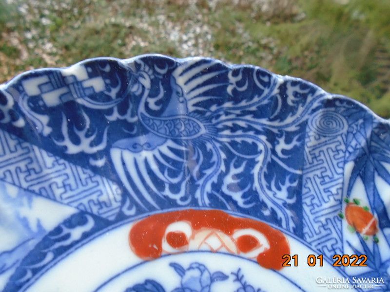 19. No. koransha with orchid sign, fukagawa arita with mythical phoenix bird, Japanese decorative bowl with landscape