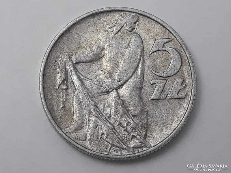Lengyelország 5 Zloty 1974 érme - Lengyel 5 ZL 1974 külföldi pénzérme