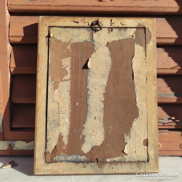 Antik intarzia kép,fa keretben,1 vagy 2 db