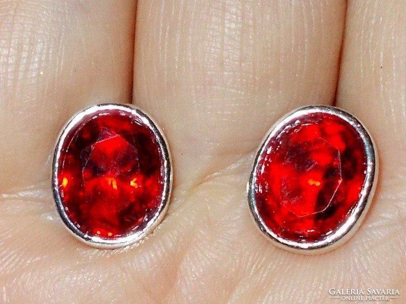 Ruby shiny crystal white gold gold filled earrings