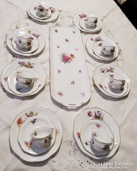 Antique coffee and sandwich pirkenhammer set for 8 people