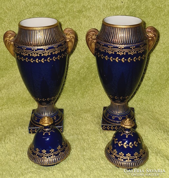 Zsolnay empire urn vase in pairs museum rarity