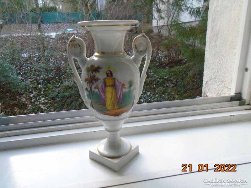 18S Limoges Empire Hand Painted Vase with Christ on the Mount of Olives and the Sacred Heart of Jesus
