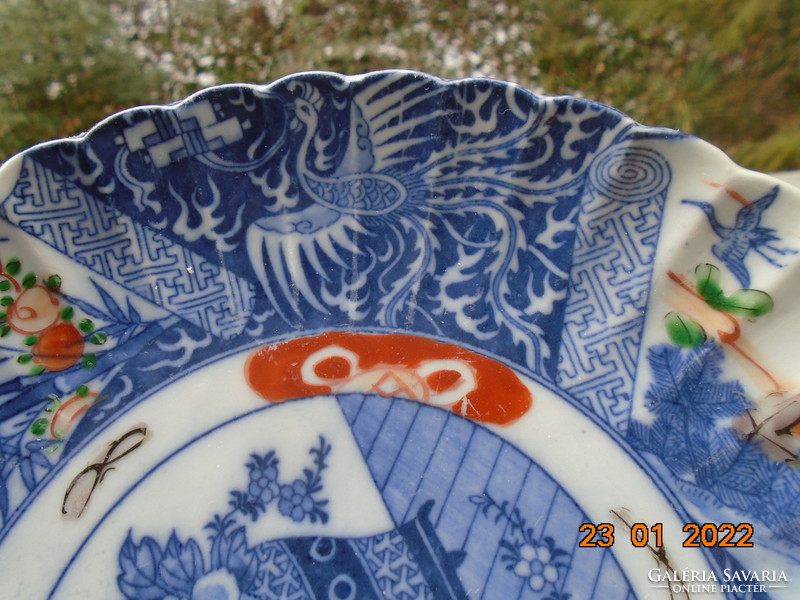 19. No. koransha with orchid sign, fukagawa arita with mythical phoenix bird, Japanese decorative bowl with landscape