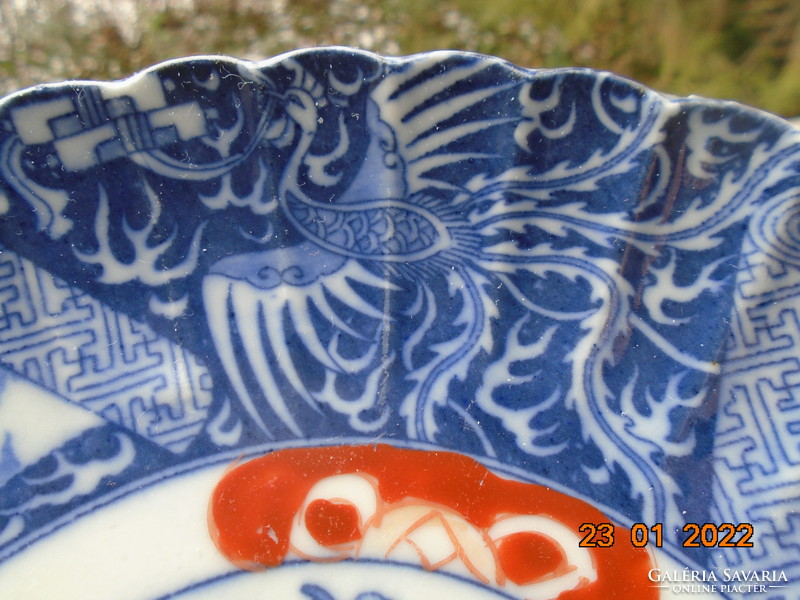 19. No. koransha with orchid sign, fukagawa arita with mythical phoenix bird, Japanese decorative bowl with landscape