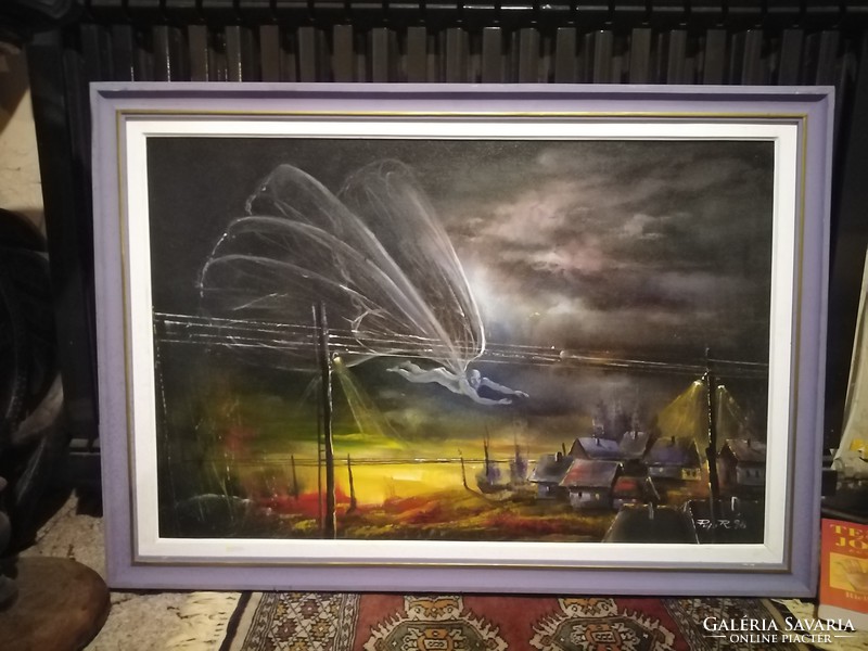 " Angyal a város felett" Puja Rezső 84x59cm olajfestmeny