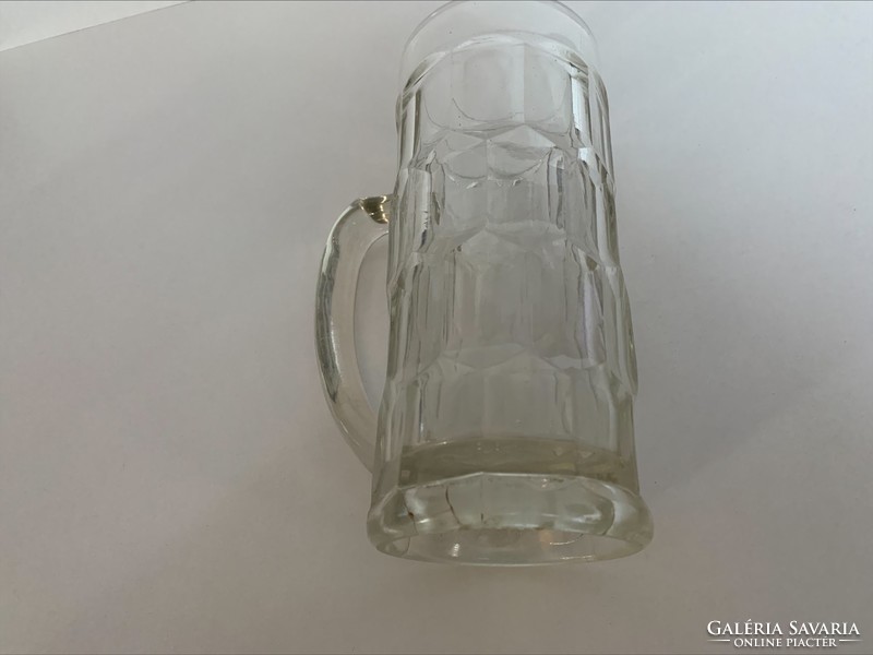 Antique glass jar, half liter, crown certified