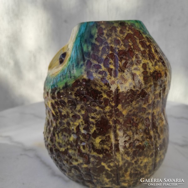 Art deco, retro style colorful signal vase, beautiful design, owl vase ceramic. Safe ceramic!