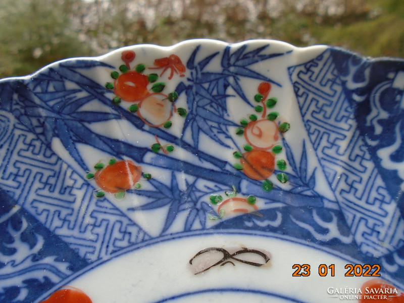 19. No. koransha with orchid sign, fukagawa arita with mythical phoenix bird, Japanese decorative bowl with landscape