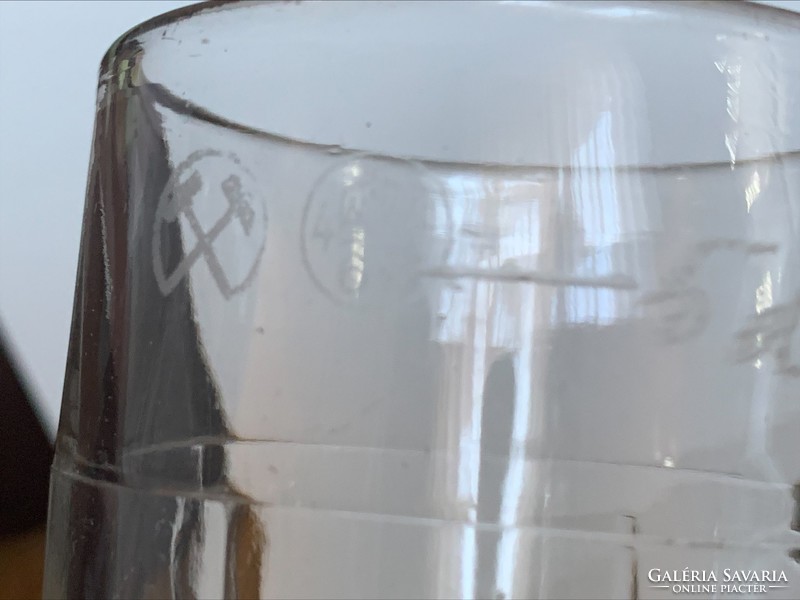 Marton f. Certified half-liter beer mug with restaurant inscription, damaged