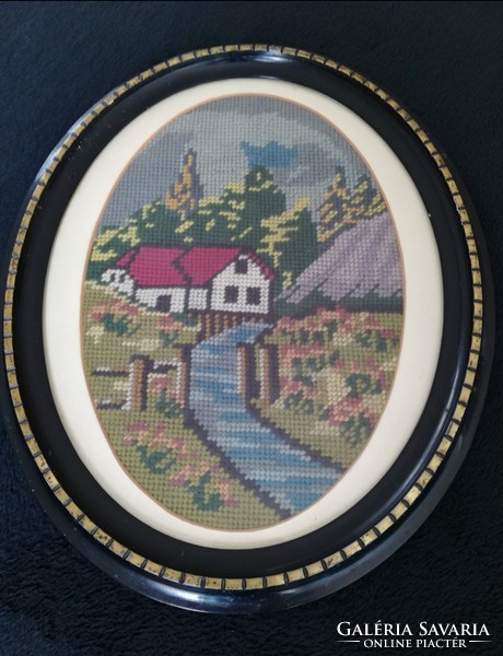 Freimann miksa picture frame tapestry, tapestry from 1930, original, marked