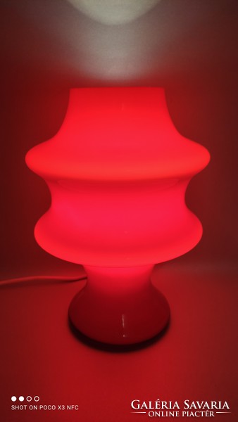 HUSTADT LEUCHTEN MUSHROOM RED GLASS TABLE LAMP piros üveg asztali lámpa 1970-es évek