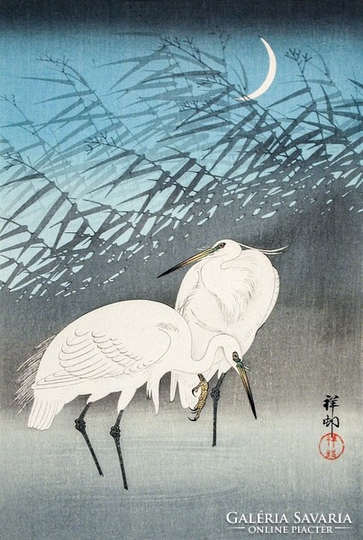 Ohara ram - egrets in the night - reprint