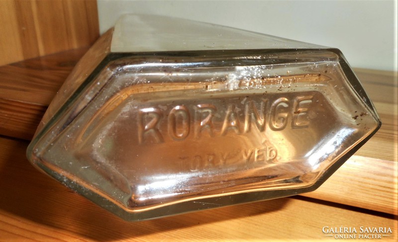 Régi magyar narancsszörpös üveg (Rorange, 1930 körül)
