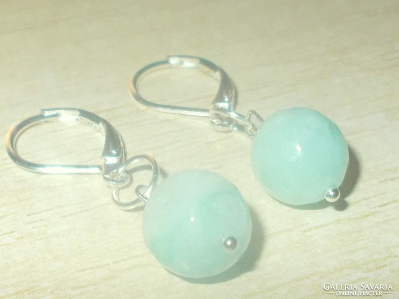 Aquamarine faceted pearl earrings