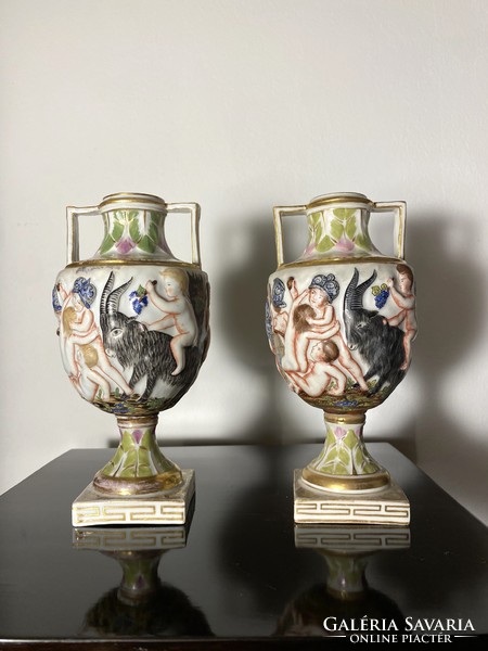 19.Sz. Couple with antique Herend urn vase