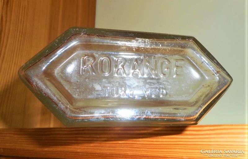 Régi magyar narancsszörpös üveg (Rorange, 1930 körül)