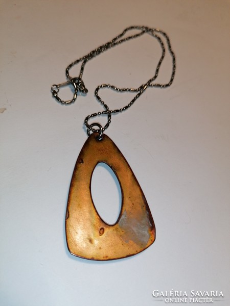 Applied art fire enamel pendant (136)