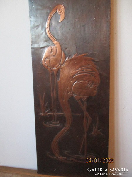 Pelicans Art Nouveau mural 57 x 22.5 cm marked at the bottom of the image