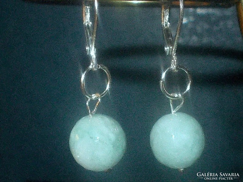 Aquamarine faceted pearl earrings