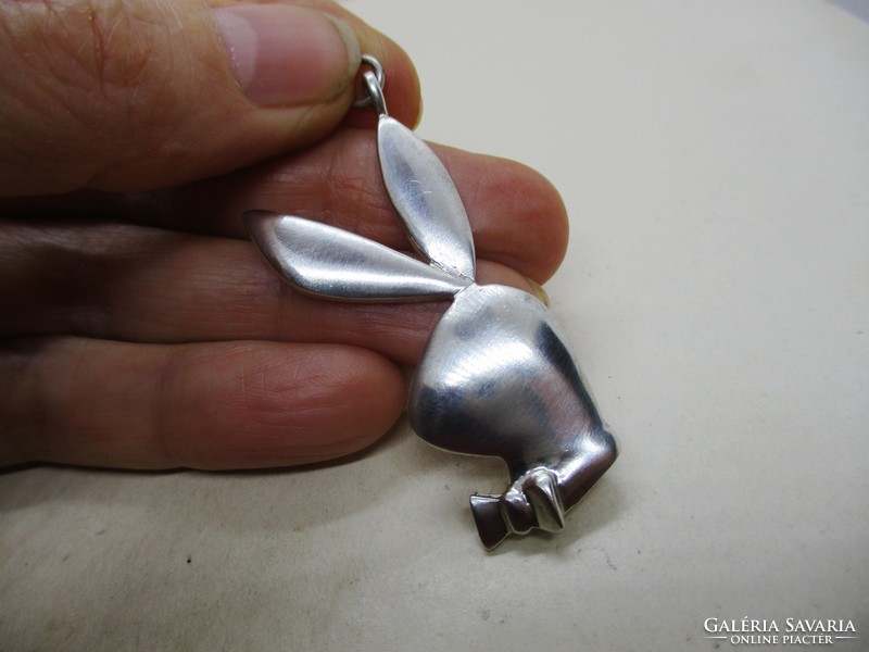 Beautiful larger silver bunny pendant