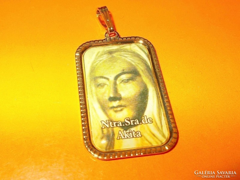 Akita " Kelet Fatima" Szűz Mária Üzenete Arany Gold Filled Medál 2