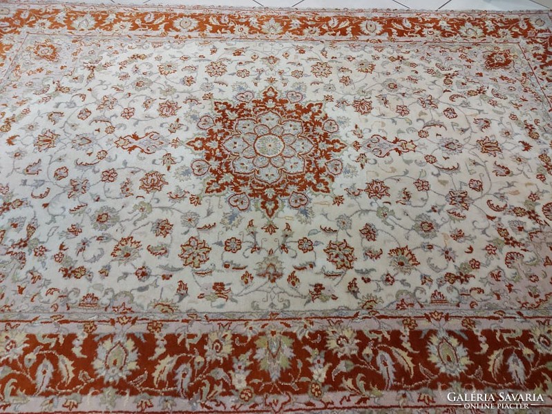 Új gyönyörű kézi csomózású 100% gyapjú perzsa szőnyeg 141x230 afgán ziegler  FF_04