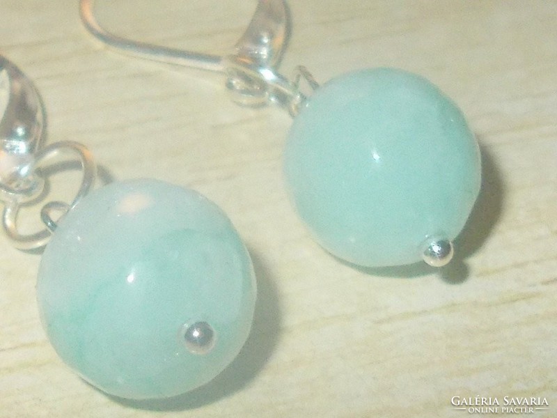 Aquamarine faceted pearl earrings