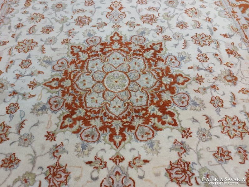 Új gyönyörű kézi csomózású 100% gyapjú perzsa szőnyeg 141x230 afgán ziegler  FF_04