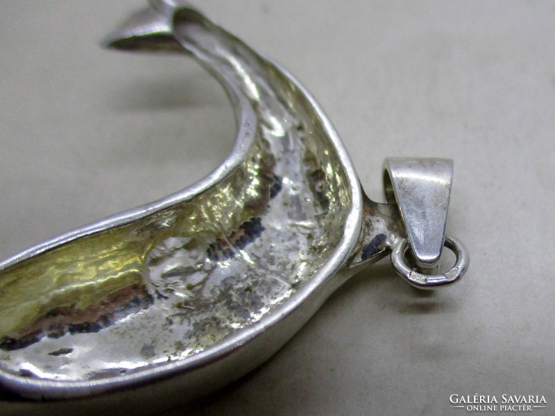 Nice large silver dolphin pendant