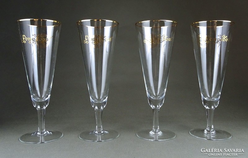 1H212 Jelzett üveg pezsgős pohár készlet 4 darab