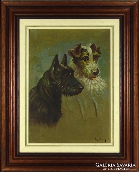 1H229 with shepherd sign: dog portrait