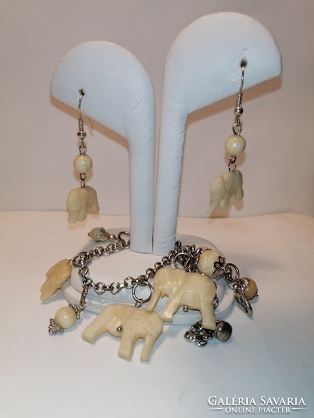 Elephant earrings and bracelet (149)