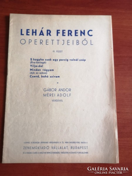 Lehár Ferenc oprettjeiből IV. füzet 1954