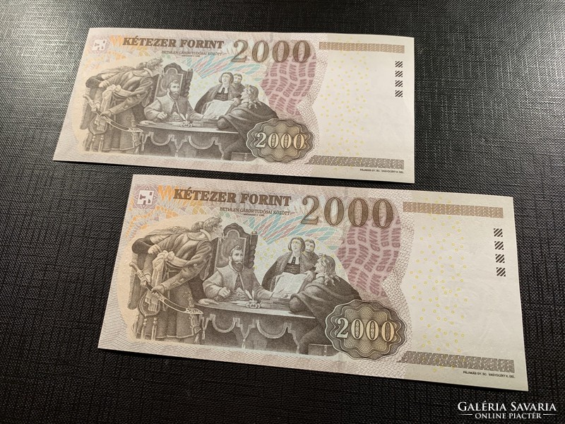 ***  UNC  "MATOLCSY" 2013 CB  2000 forintos sorszámkövető pár ***