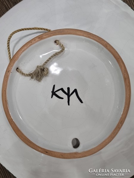 Kerezsi pearl imposing handicraft ceramic wall bowl / decorative bowl-35 cm