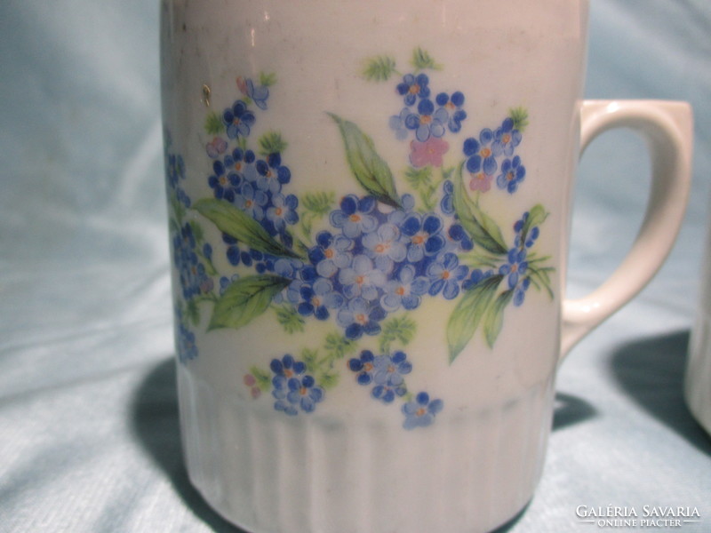 2 pcs zsolnay skirt with forget-me-not mug, cup
