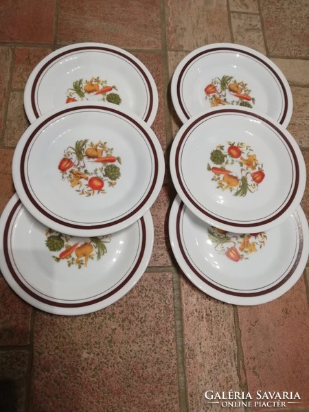 French facial milk glass plate 6 pcs