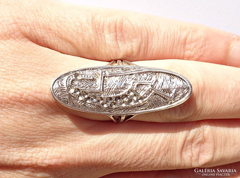 Patterned silver ring