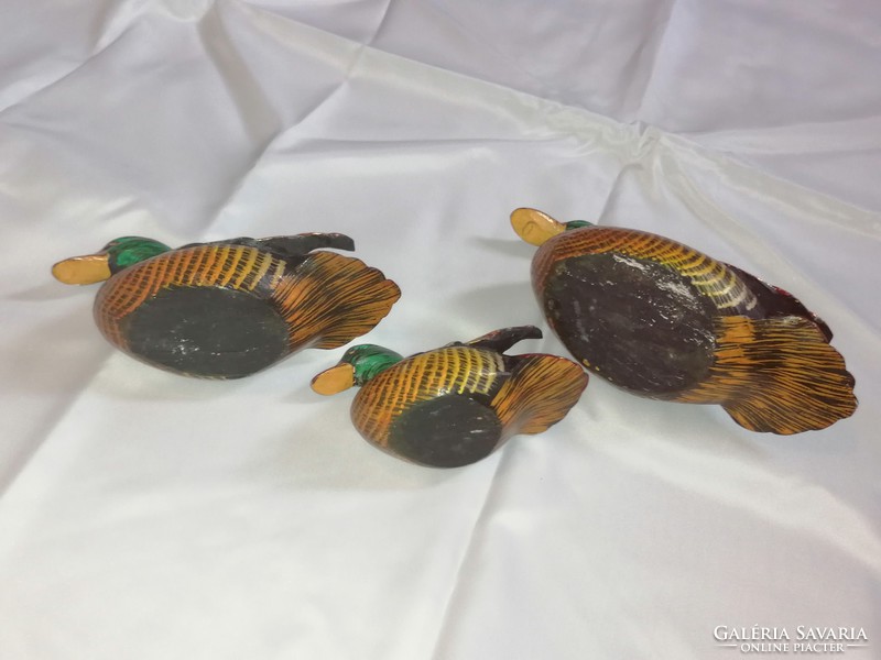 Mallard family made of wood, hand painted decoration