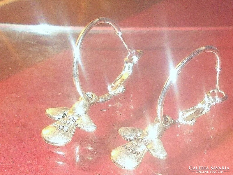 Angel Tibetan silver hoop earrings