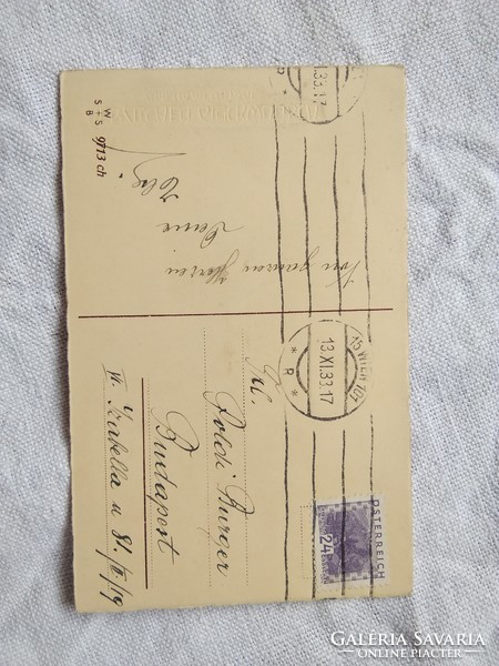 Régi litho/litográfiás képeslap, gyöngyvirág 1933