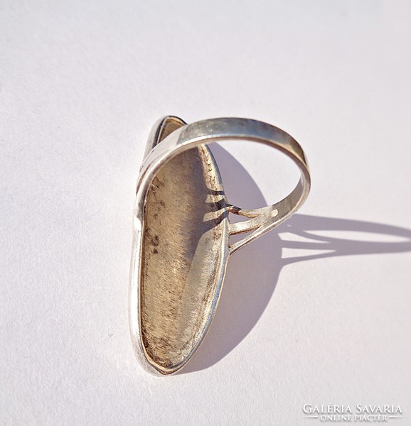 Patterned silver ring