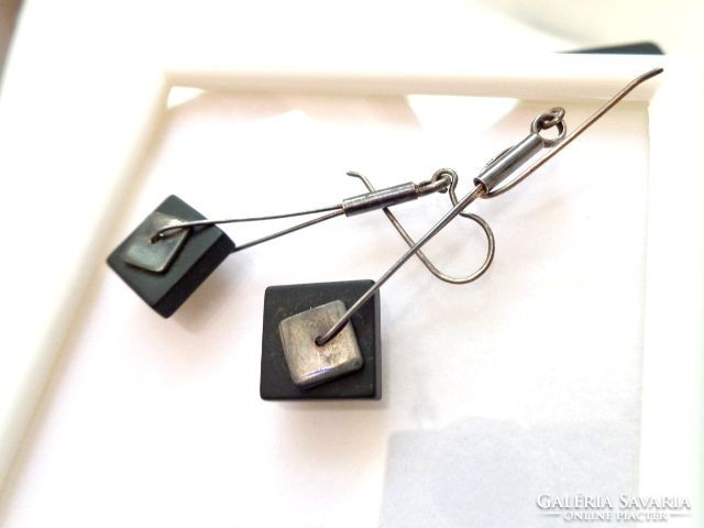 Old silver hanger design with square earrings