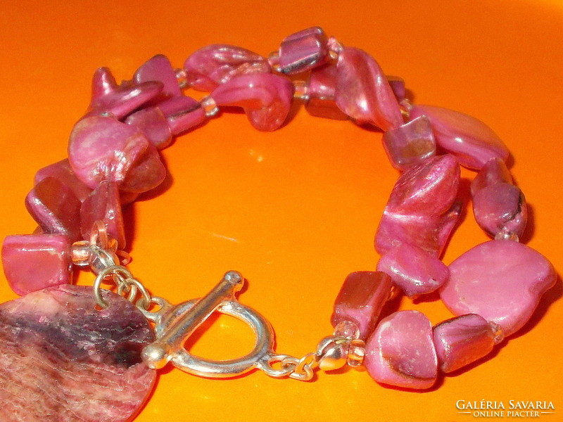 Mallow shiny handcrafted 2 row shells bracelet