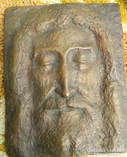 Jesus: Bronze Mural - Heavy Piece! 26Cm * 21 cm - marked!