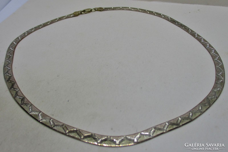 Beautiful old wide silver necklace