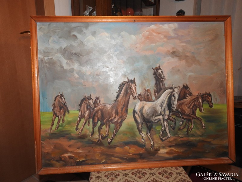 Vágtázó lovak - nagyméretű festmény