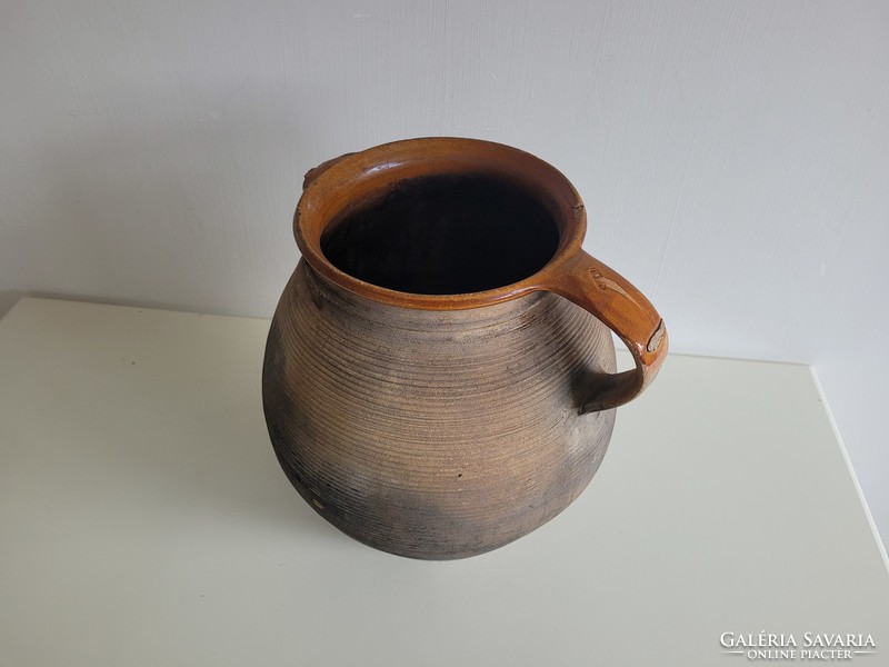Old Large Size Glazed Folk Wedding Pot Vintage Cooking Utensil Pot Jug Cookware